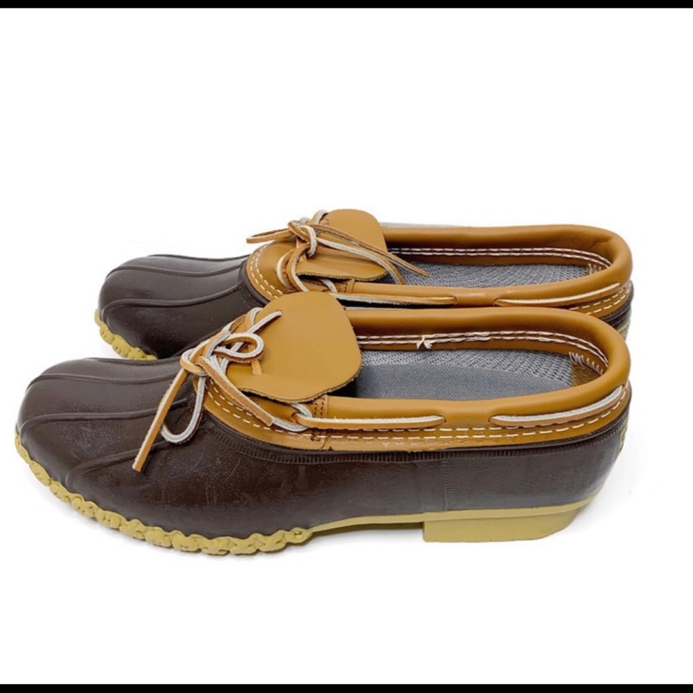 LL Bean moccasin bean boots.